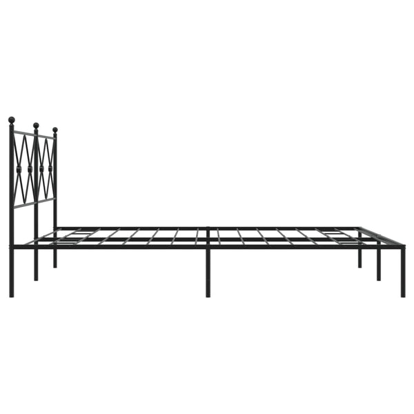 Bettgestell Metall Schwarz 160x200 cm mit Kopfteil
