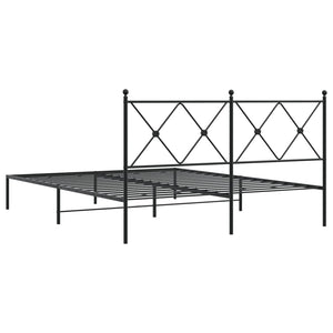 Bettgestell Metall Schwarz 160x200 cm mit Kopfteil