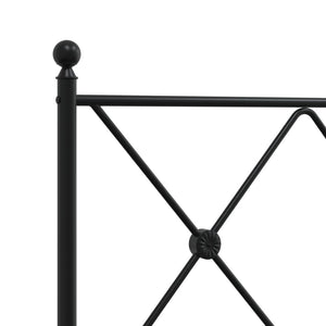 Bettgestell Metall Schwarz 160x200 cm mit Kopfteil