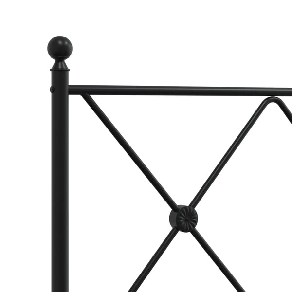 Bettgestell Metall Schwarz 160x200 cm mit Kopfteil
