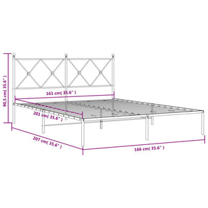 Bettgestell Metall Schwarz 160x200 cm mit Kopfteil