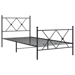 Metall Bettgestell Schwarz 90x190 cm