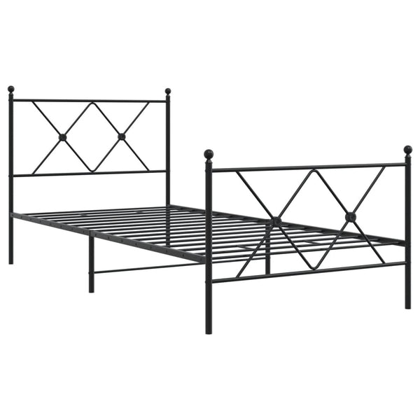 Metall Bettgestell Schwarz 90x190 cm