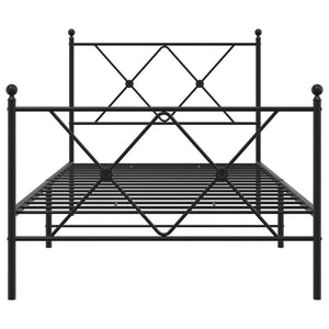Metall Bettgestell Schwarz 90x190 cm
