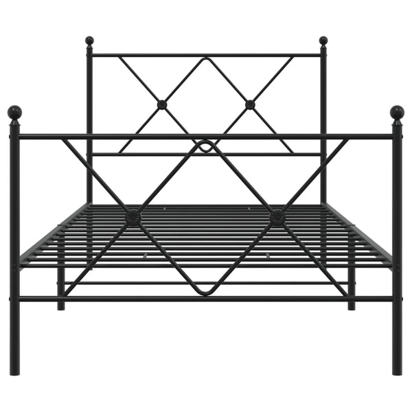 Metall Bettgestell Schwarz 90x190 cm