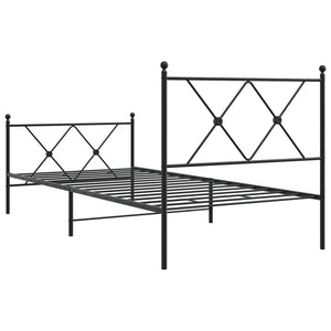 Metall Bettgestell Schwarz 90x190 cm
