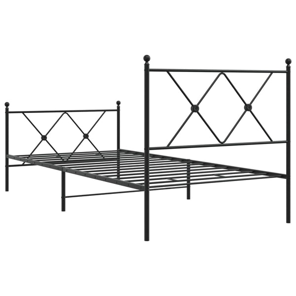 Metall Bettgestell Schwarz 90x190 cm