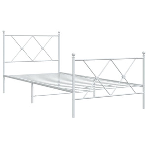 Metall Bettgestell Weiß 90x190 cm
