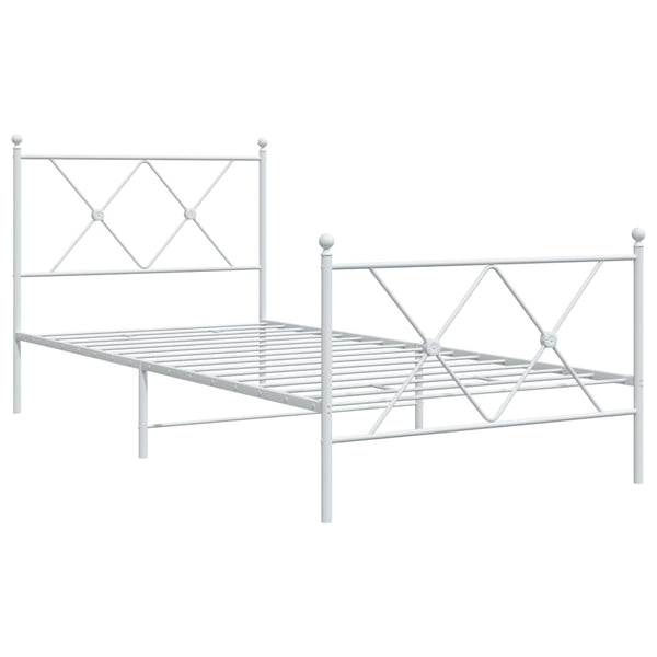 Metall Bettgestell Weiß 90x190 cm