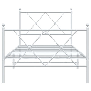 Metall Bettgestell Weiß 90x190 cm