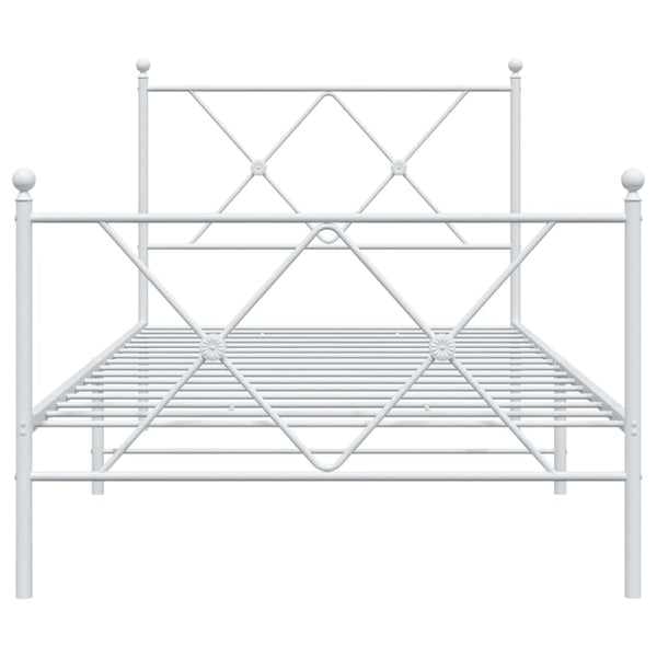 Metall Bettgestell Weiß 90x190 cm