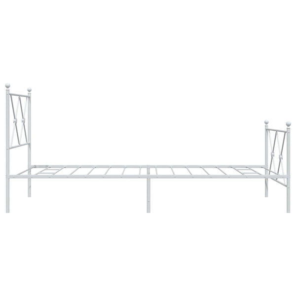 Metall Bettgestell Weiß 90x190 cm