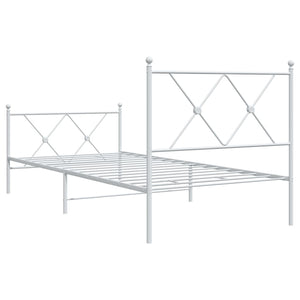Metall Bettgestell Weiß 90x190 cm