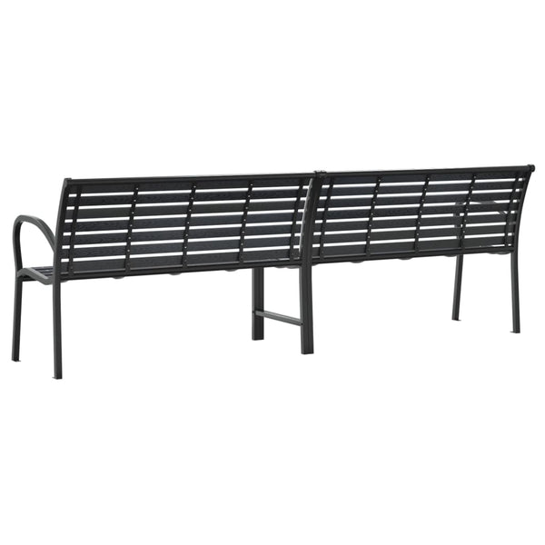 Doppel-Gartenbank Schwarz 231 cm
