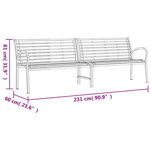 Doppel-Gartenbank Schwarz 231 cm