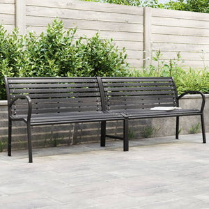 Doppel-Gartenbank Schwarz 231 cm