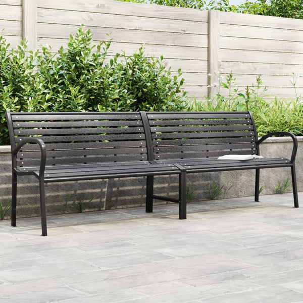 Doppel-Gartenbank Schwarz 231 cm