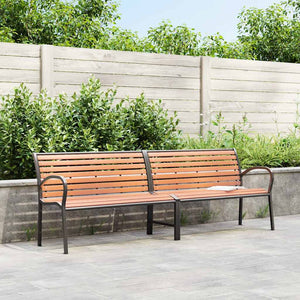 Gartenbank Braun 231 cm Holz & Stahl
