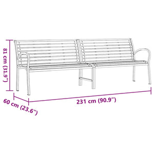 Gartenbank Braun 231 cm Holz & Stahl