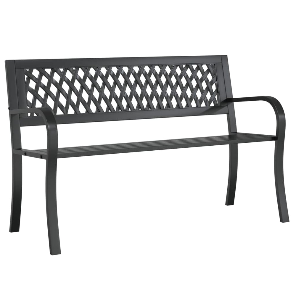 Schwarze Gartenbank Stahl 120 cm