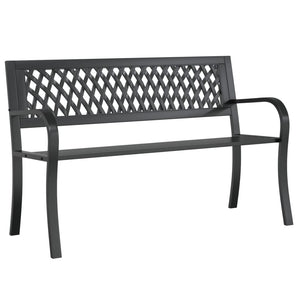Schwarze Gartenbank Stahl 120 cm