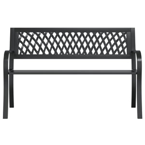 Schwarze Gartenbank Stahl 120 cm