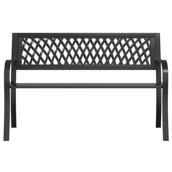 Schwarze Gartenbank Stahl 120 cm