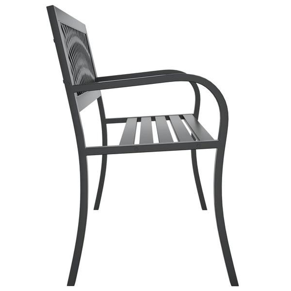 Schwarze Gartenbank Stahl 120 cm