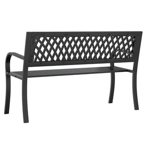 Schwarze Gartenbank Stahl 120 cm