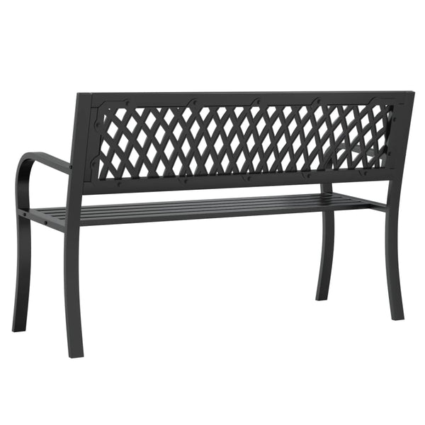Schwarze Gartenbank Stahl 120 cm