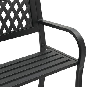 Schwarze Gartenbank Stahl 120 cm