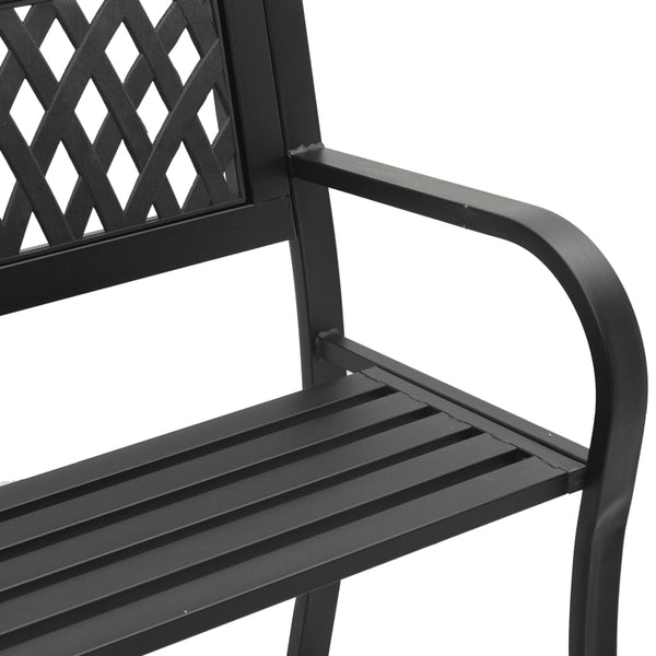 Schwarze Gartenbank Stahl 120 cm