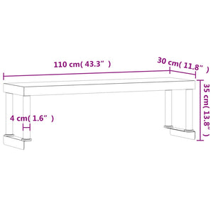 Edelstahl Aufsatzboard für Küchentisch 110x30x35 cm
