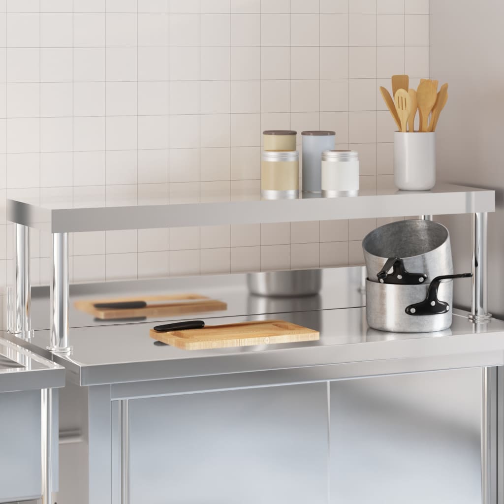 Edelstahl Aufsatzboard für Küchentisch 110x30x35 cm