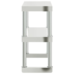 vidaXL Planche à poser pour table de cuisine 2 étagères 110x30x65 cm Acier inoxydable