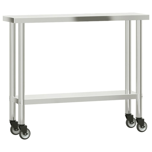 Edelstahl Küchen-Arbeitstisch mit Rollen