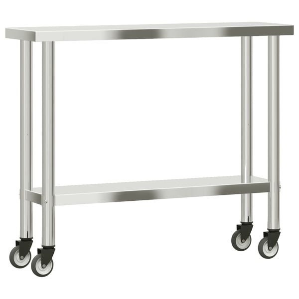 Edelstahl Küchen-Arbeitstisch mit Rollen
