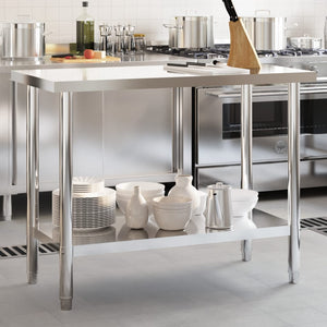 Edelstahl Küchentisch Arbeitstisch 110 cm