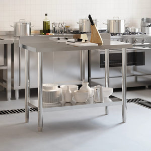 Edelstahl Küchentisch mit Aufkantung 110 cm