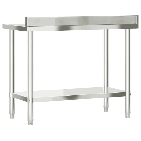 Edelstahl Küchentisch mit Aufkantung 110 cm