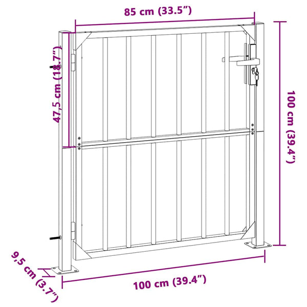 Gartentor 100 x 95 cm Edelstahl