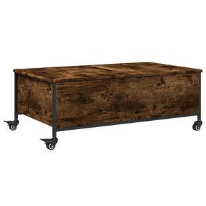 Couchtisch Räuchereiche mit Rollen 91x55 cm