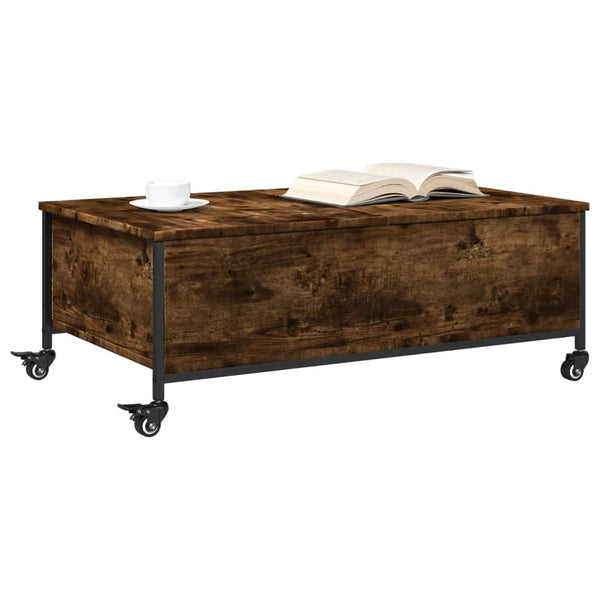 Couchtisch Räuchereiche mit Rollen 91x55 cm