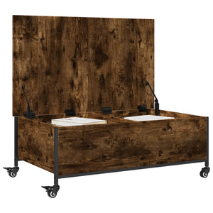Couchtisch Räuchereiche mit Rollen 91x55 cm