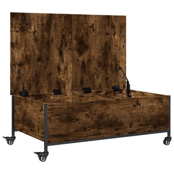 Couchtisch Räuchereiche mit Rollen 91x55 cm