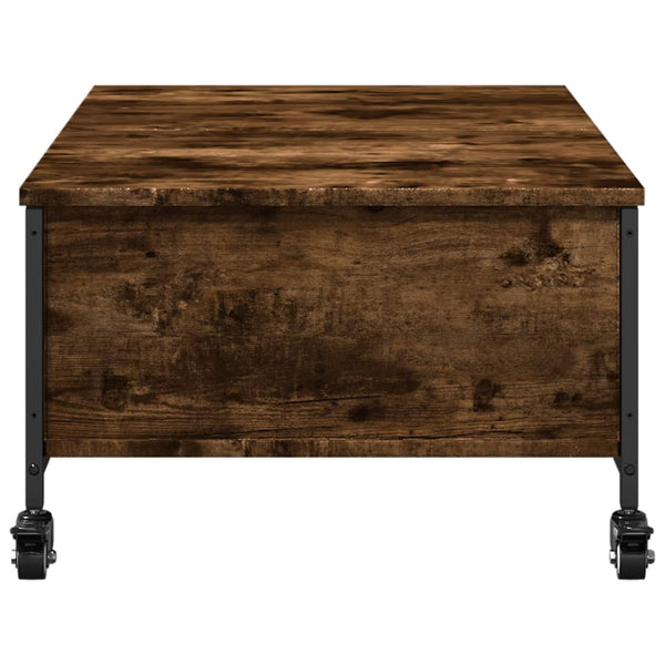 Couchtisch Räuchereiche mit Rollen 91x55 cm