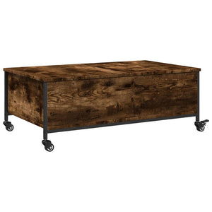 Couchtisch Räuchereiche mit Rollen 91x55 cm