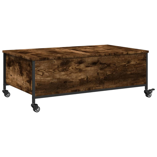 Couchtisch Räuchereiche mit Rollen 91x55 cm