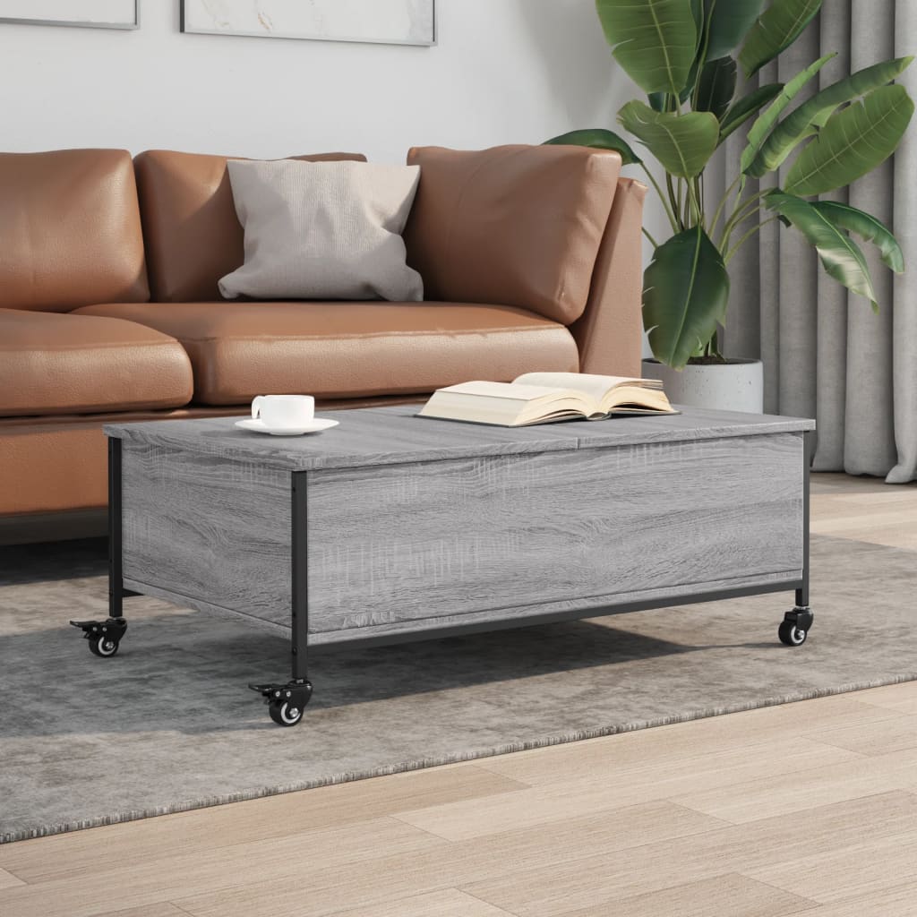 Couchtisch Grau Sonoma mit Rollen