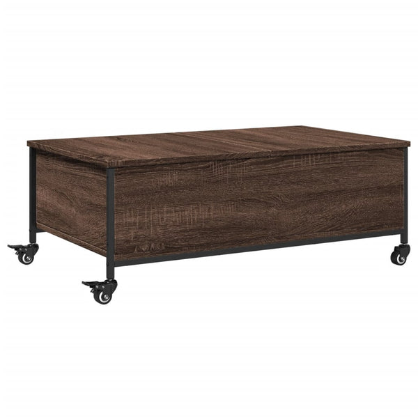 Couchtisch Braun Eiche mit Rollen